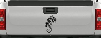 Tribal Iguana Car or Truck Window Decal Sticker (Black)