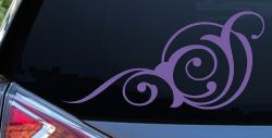 Swirl 3 Point Swirls Car or Truck Window Vinyl Decal Sticker (Purple)