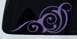 Swirl 3 Point Swirls Car or Truck Window Decal Sticker (Purple)