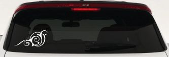 Swirl 3 Point Swirls Car or Truck Window Decal Sticker (White)