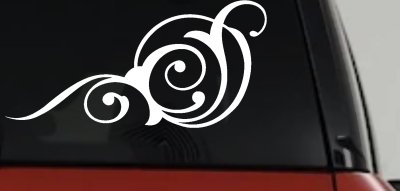 Swirl 3 Point Swirls Car or Truck Window Vinyl Decal Sticker