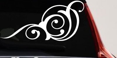 Swirl 3 Point Swirls Car or Truck Window Vinyl Decal Sticker