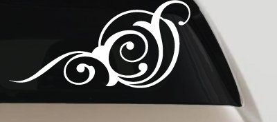 Swirl 3 Point Swirls Car or Truck Window Vinyl Decal Sticker