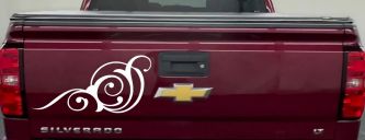Swirl 3 Point Swirls Car or Truck Window Decal Sticker (White)