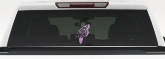 Butterfly On Small Flower Butterflies Car or Truck Window Vinyl Decal Sticker (Lilac)