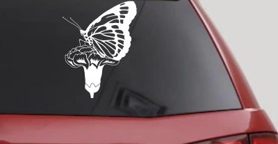 Butterfly On Small Flower Butterflies Car or Truck Window Vinyl Decal Sticker