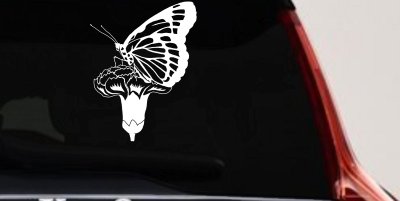 Butterfly On Small Flower Butterflies Car or Truck Window Vinyl Decal Sticker