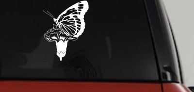Butterfly On Small Flower Butterflies Car or Truck Window Vinyl Decal Sticker