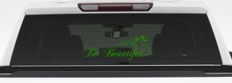 Be Beautiful Swirl Car or Truck Window Vinyl Decal Sticker (Lime)