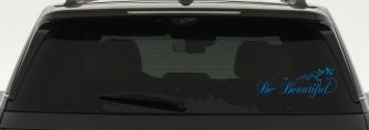 Be Beautiful Swirl Car or Truck Window Decal Sticker (Sky Blue)