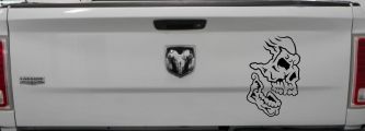 Skull Side View Skulls Car or Truck Window Decal Sticker (Matte Black)