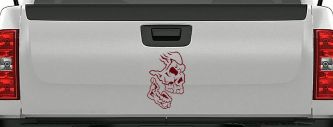 Skull Side View Skulls Car or Truck Window Vinyl Decal Sticker (Purple Red)