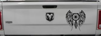 Dreamcatcher With Tribal Wings Native American Indian Dream Catcher Car or Truck Window Decal Sticker (Black)