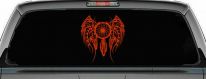 Dreamcatcher With Tribal Wings Native American Indian Dream Catcher Car or Truck Window Decal Sticker (Orange Red)