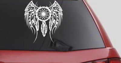 Dreamcatcher With Tribal Wings Native American Indian Dream Catcher Car or Truck Window Vinyl Decal Sticker