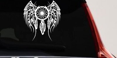 Dreamcatcher With Tribal Wings Native American Indian Dream Catcher Car or Truck Window Vinyl Decal Sticker