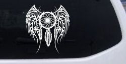 Dreamcatcher With Tribal Wings Native American Indian Dream Catcher Car or Truck Window Decal Sticker