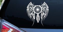 Dreamcatcher With Tribal Wings Native American Indian Dream Catcher Car or Truck Window Decal Sticker