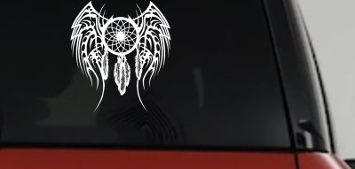 Dreamcatcher With Tribal Wings Native American Indian Dream Catcher Car or Truck Window Vinyl Decal Sticker