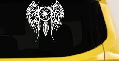 Dreamcatcher With Tribal Wings Native American Indian Dream Catcher Car or Truck Window Vinyl Decal Sticker