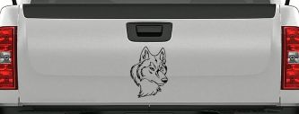 Wolf Head Car or Truck Window Decal Sticker (Black)