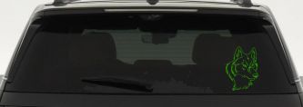 Wolf Head Car or Truck Window Decal Sticker (Lime)