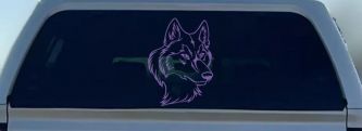 Wolf Head Car or Truck Window Decal Sticker (Purple)