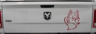 Wolf Head Car or Truck Window Decal Sticker (Purple Red)