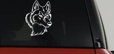 Wolf Head Car or Truck Window Vinyl Decal Sticker