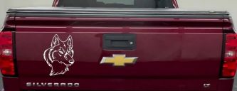 Wolf Head Car or Truck Window Decal Sticker (White)