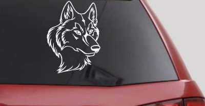 Wolf Head Car or Truck Window Vinyl Decal Sticker