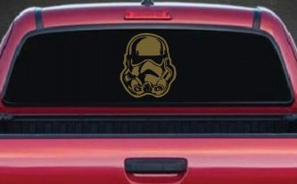 Stormtrooper Sci Fi Car or Truck Window Decal Sticker (Gold)