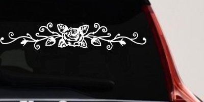 Rose Vine With Swirls Flowers And Vines Car or Truck Window Vinyl Decal Sticker
