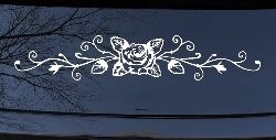Rose Vine With Swirls Flowers And Vines Car or Truck Window Decal Sticker