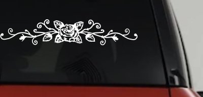 Rose Vine With Swirls Flowers And Vines Car or Truck Window Vinyl Decal Sticker
