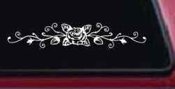 Rose Vine With Swirls Flowers And Vines Car or Truck Window Decal Sticker