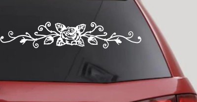 Rose Vine With Swirls Flowers And Vines Car or Truck Window Vinyl Decal Sticker