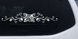 Rose Vine With Swirls Flowers And Vines Car or Truck Window Decal Sticker