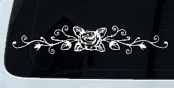 Rose Vine With Swirls Flowers And Vines Car or Truck Window Decal Sticker