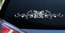 Rose Vine With Swirls Flowers And Vines Car or Truck Window Decal Sticker