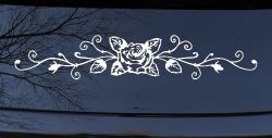 Rose Vine With Swirls Flowers And Vines Car or Truck Window Decal Sticker