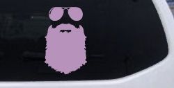 Rugged Beard With Sunglasses Country Car or Truck Window Vinyl Decal Sticker (Lilac)