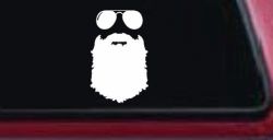 Rugged Beard With Sunglasses Country Car or Truck Window Decal Sticker