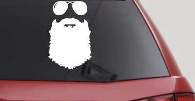 Rugged Beard With Sunglasses Country Car or Truck Window Vinyl Decal Sticker