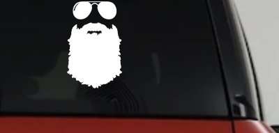 Rugged Beard With Sunglasses Country Car or Truck Window Vinyl Decal Sticker