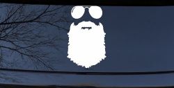Rugged Beard With Sunglasses Country Car or Truck Window Decal Sticker