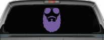Fu Manchu Beard With Sunglasses Country Car or Truck Window Vinyl Decal Sticker (Purple)