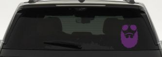Fu Manchu Beard With Sunglasses Country Car or Truck Window Vinyl Decal Sticker (Violet)