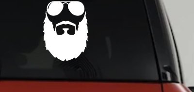 Fu Manchu Beard With Sunglasses Country Car or Truck Window Vinyl Decal Sticker