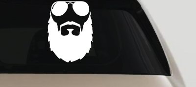 Fu Manchu Beard With Sunglasses Country Car or Truck Window Vinyl Decal Sticker